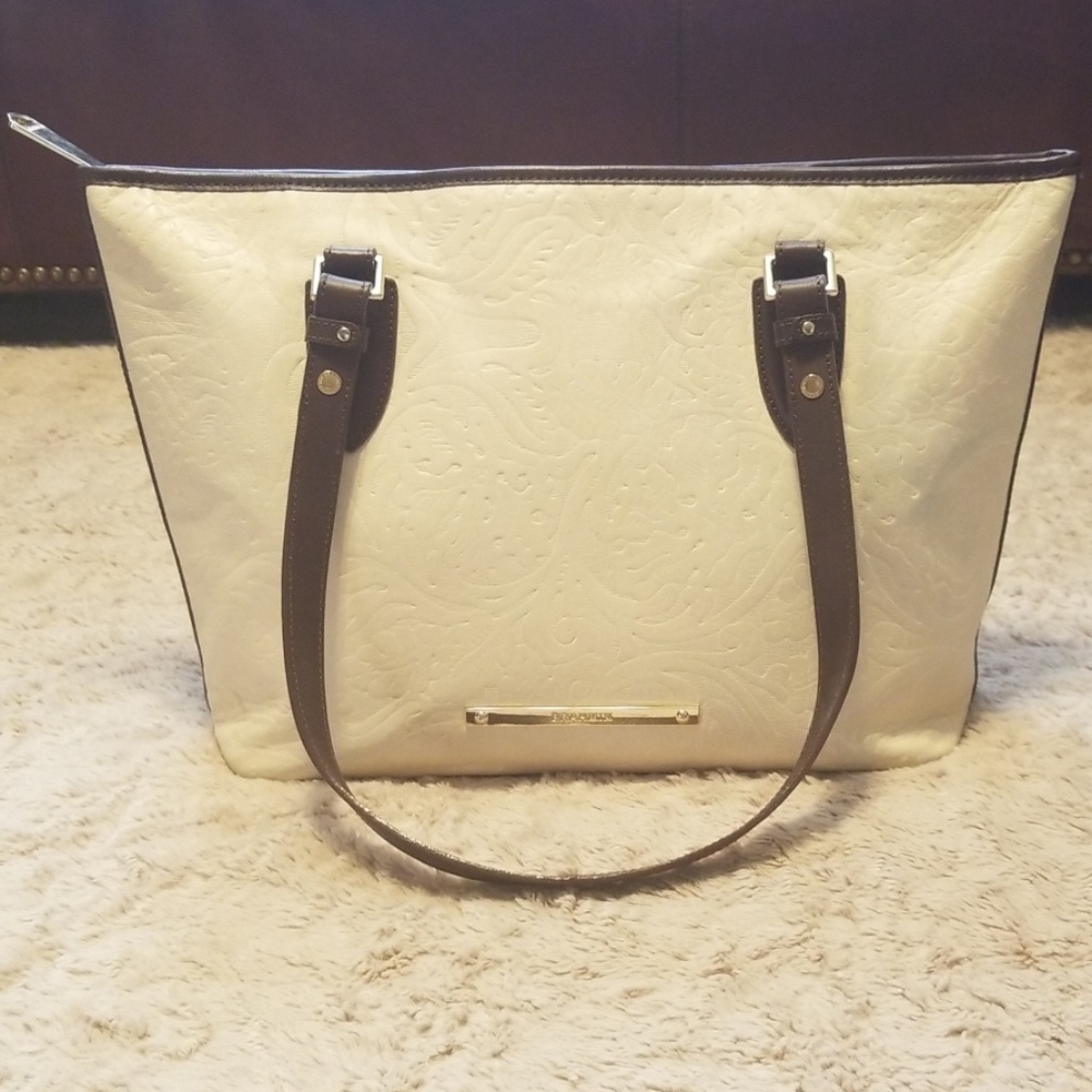 Brahmin Asher Creme Saint Germaine Leather Tote